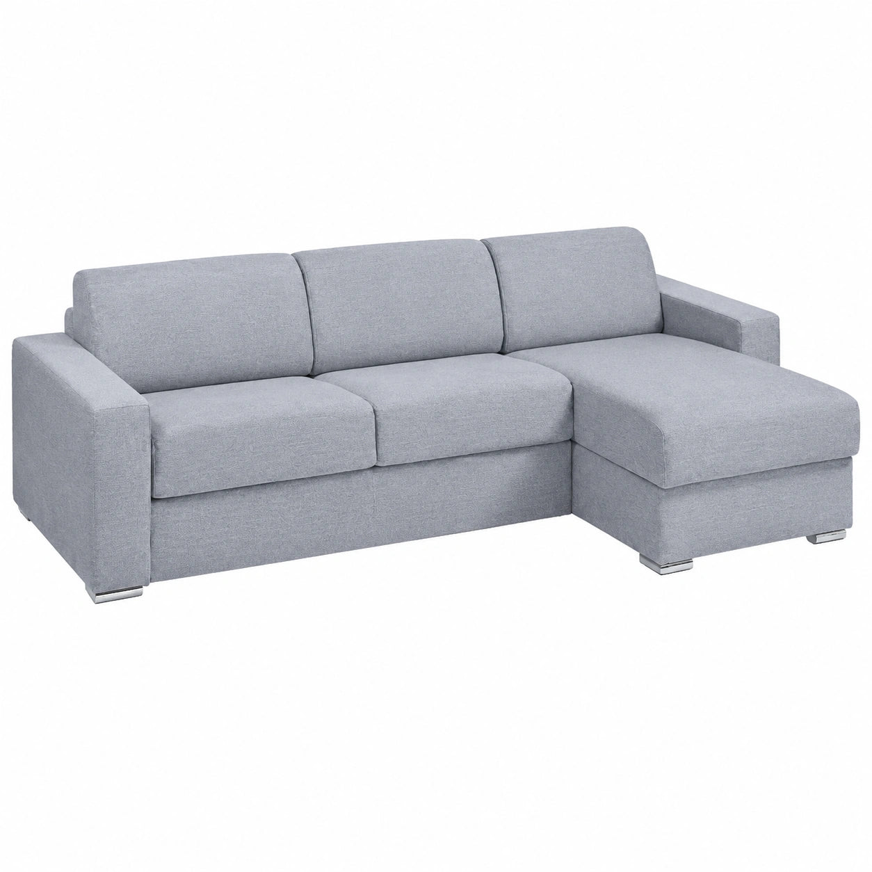 Divano Angolare Convertibile in Tessuto Grigio con Materasso Memory - Reversibile 160 cm - Modello CALITO