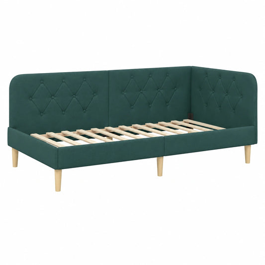 Letto angolare modulare 90x200 cm verde scuro con braccioli reversibili