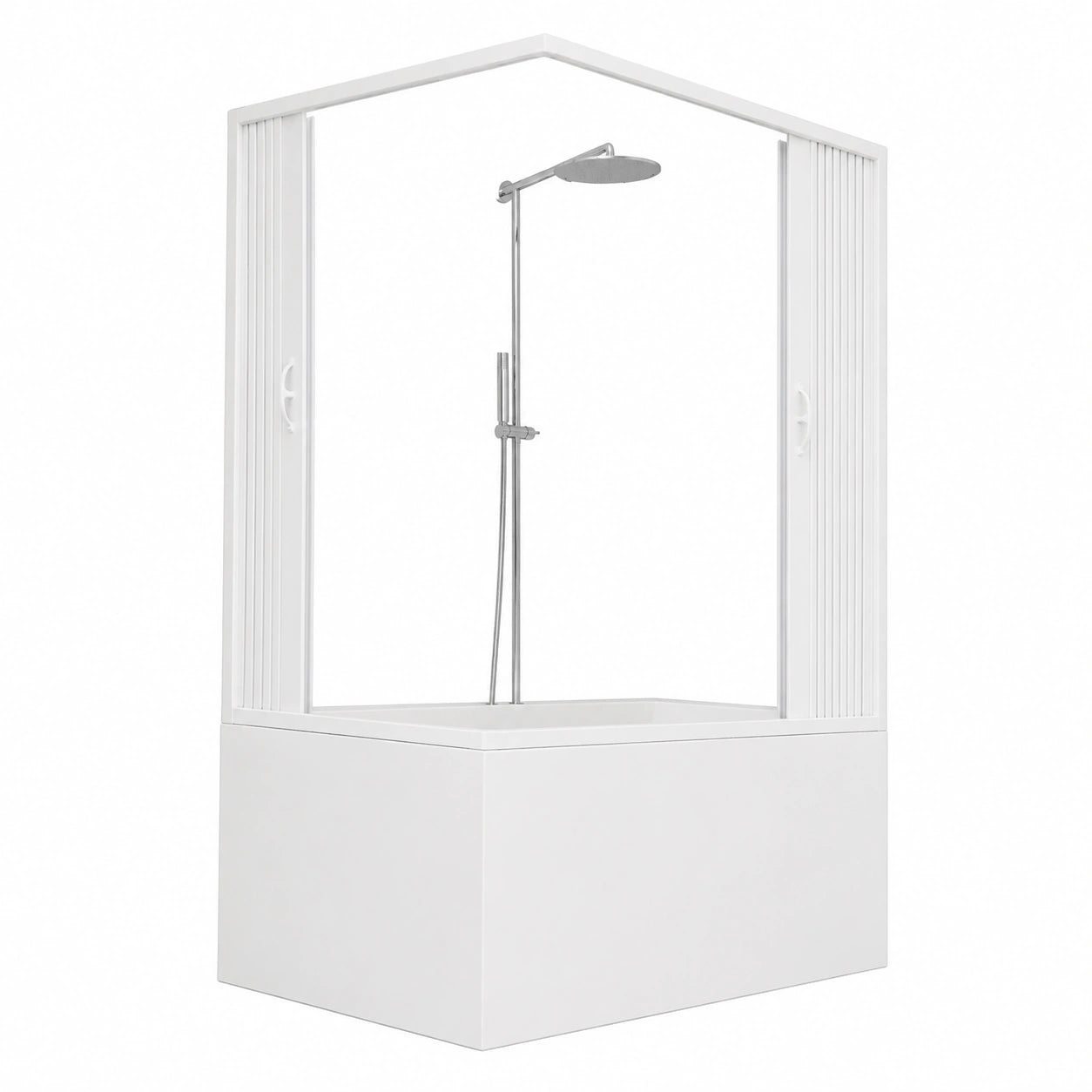 Cabina Doccia Salvaspazio Anja in PVC, Apertura Reversibile Angolare, 70x140 cm