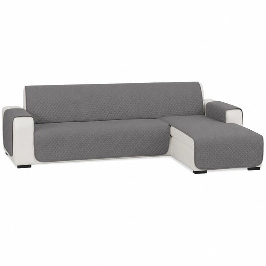 Copridivano Angolare Impermeabile con Penisola Reversibile, Salvadivano Natale Grigio Chiaro