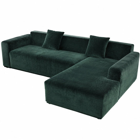 Copridivano angolare in velluto premium antiscivolo e lavabile, protezione antigraffio per gatti, ideale per soggiorno (Jasper Green, XL 235-300cm)