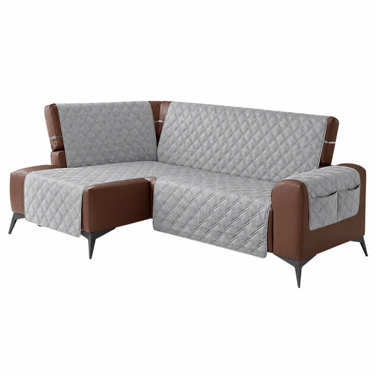 Copridivano Antiscivolo Slippy Angle, Grigio Scuro, 195 cm, Lato Sinistro
